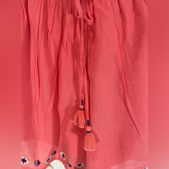 Hollister Strapless Embroidered Romper Coral SZ X Small - Picture 5 of 13